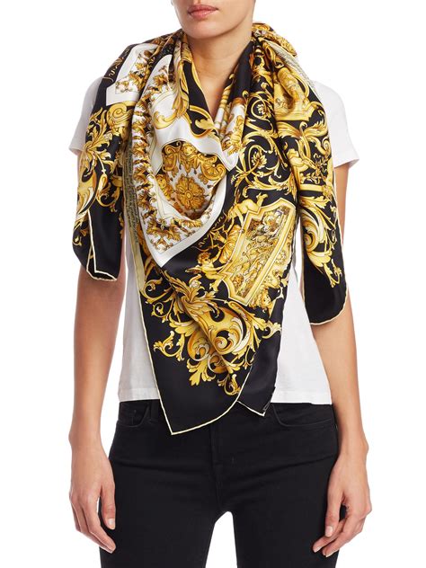 versace tuch gold schwarz|versace scarves for women.